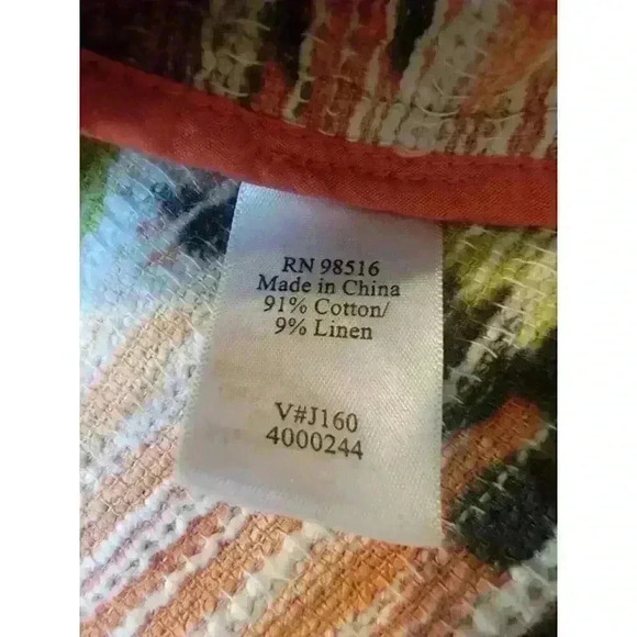 Alexis & Avery Blazer Jacket Womens Size 10 Cotton Linen Fall Floral Career - Picture 7 of 16